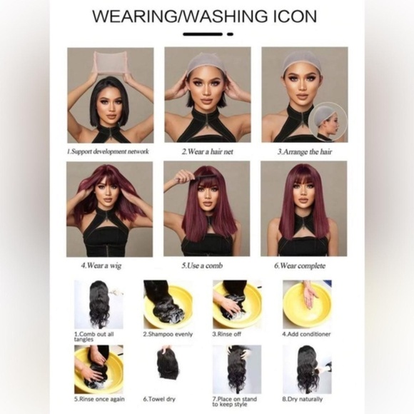 Medium length Light Blonde layered Trendy Wig - Side bangs - Picture 8 of 8